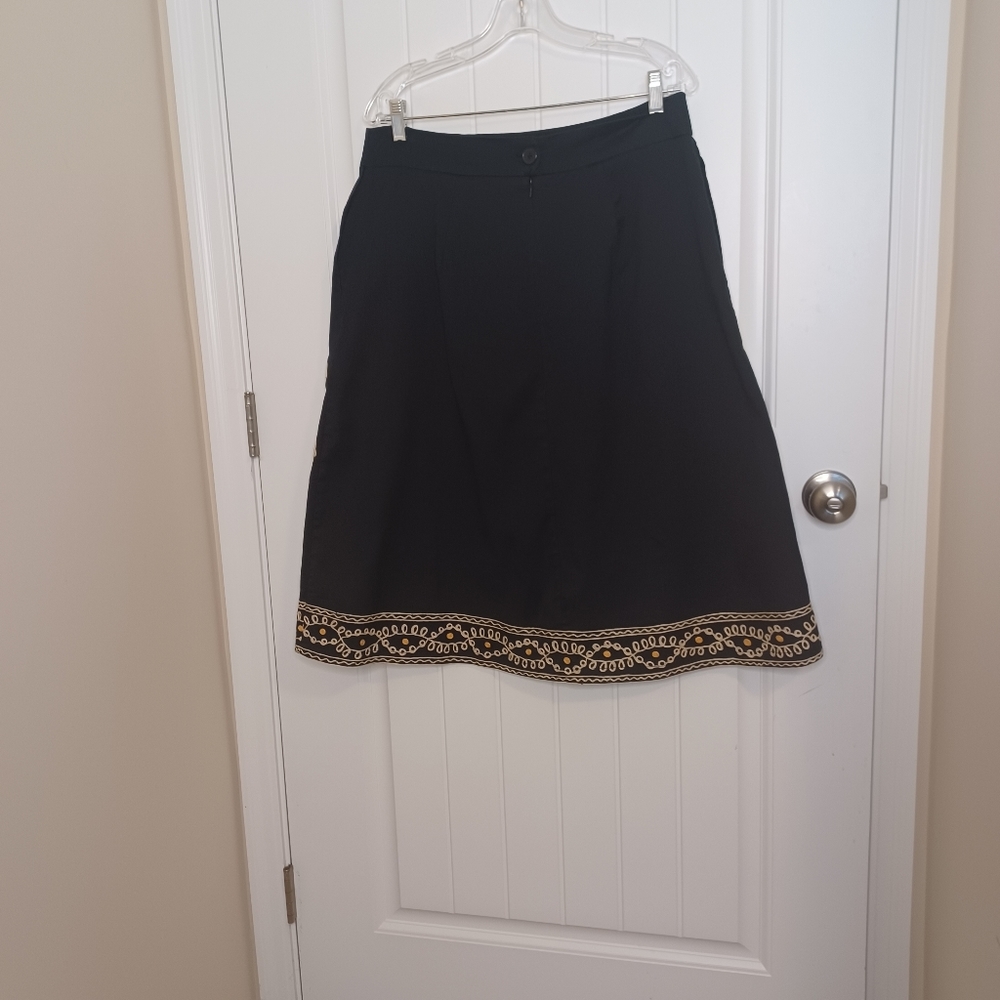Eshakti Custom Wayward Fancies Floral Embroidered Embellished A-line Skirt - Picture 5 of 11
